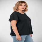 Slub Lace Yoke Tee image number 2