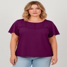 Slub Lace Yoke Tee image number 0