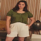 Knit Gauze Smocked Shorts image number 0