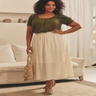 Knit Gauze Smocked Skirt image number 0