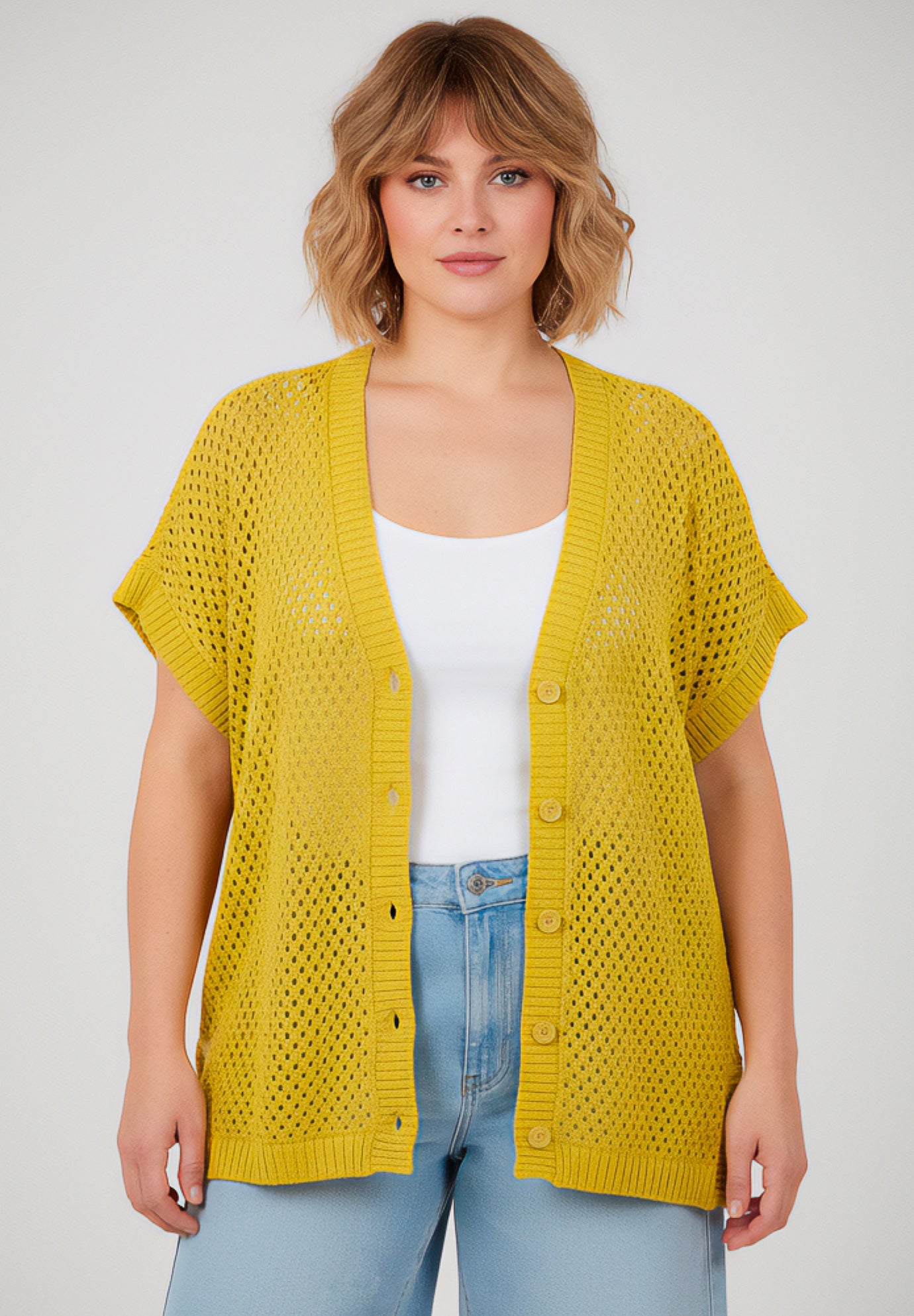 Short Sleeve Button Front Cardigan image number 0