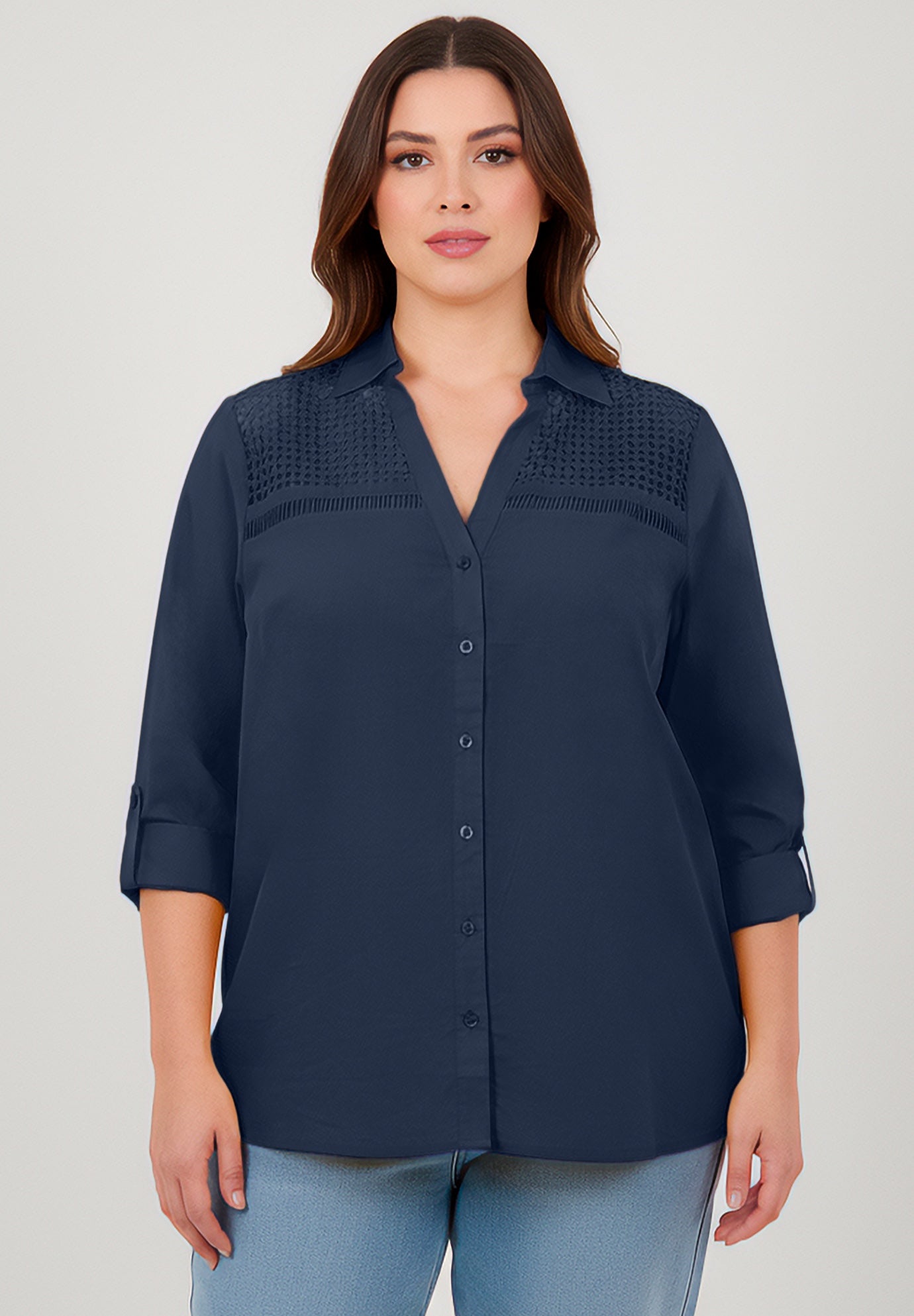 Long Sleeve Lace Detail Shirt image number 1