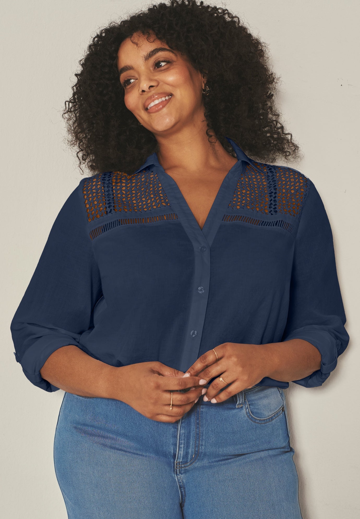 Long Sleeve Lace Detail Shirt image number 0