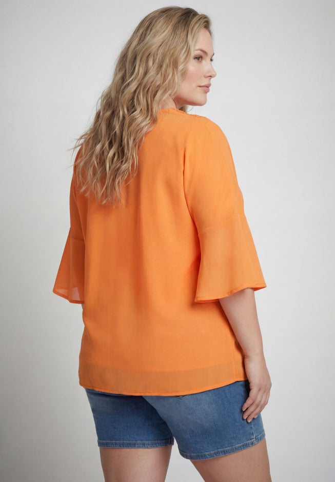 Crochet Trim Caftan Top image number 1