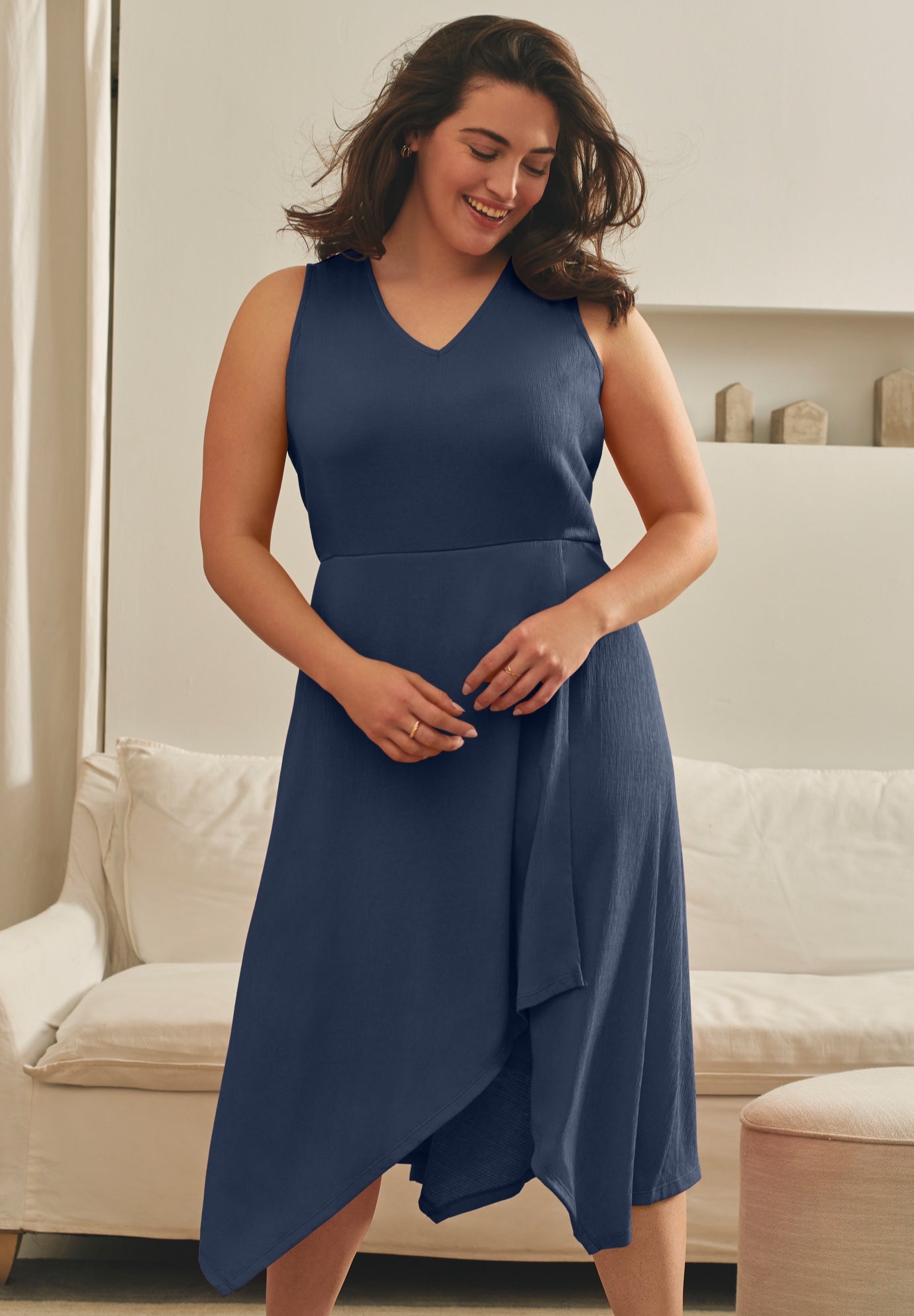 Knit Gauze Cascade Dress image number 0
