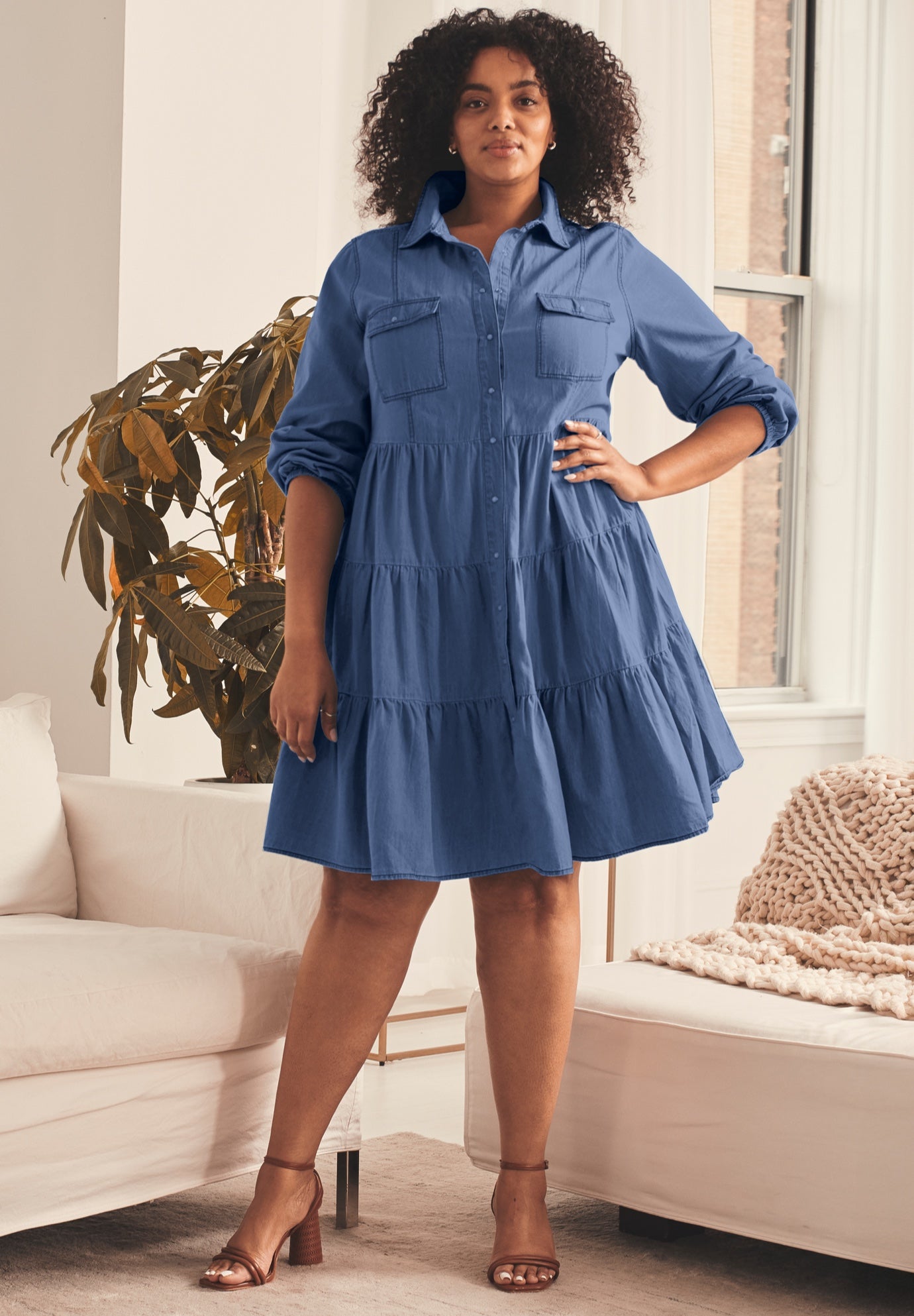 Chambray Shirt Dress image number 0