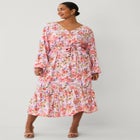 Button Front Midi Dress With Self Belt image number 0