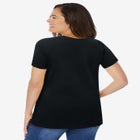 Perfect Short-Sleeve Shirred U-Neck Tunic image number null