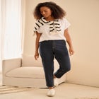 Crew Neck Tee With Rolled Cuffs image number null