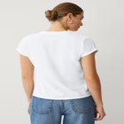 Cotton Jersey Slub Crew Neck Tee With Rolled Cuffs image number 1