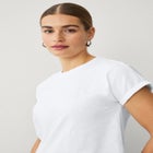 Cotton Jersey Slub Crew Neck Tee With Rolled Cuffs image number 2