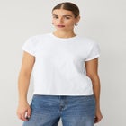 Cotton Jersey Slub Crew Neck Tee With Rolled Cuffs image number 0