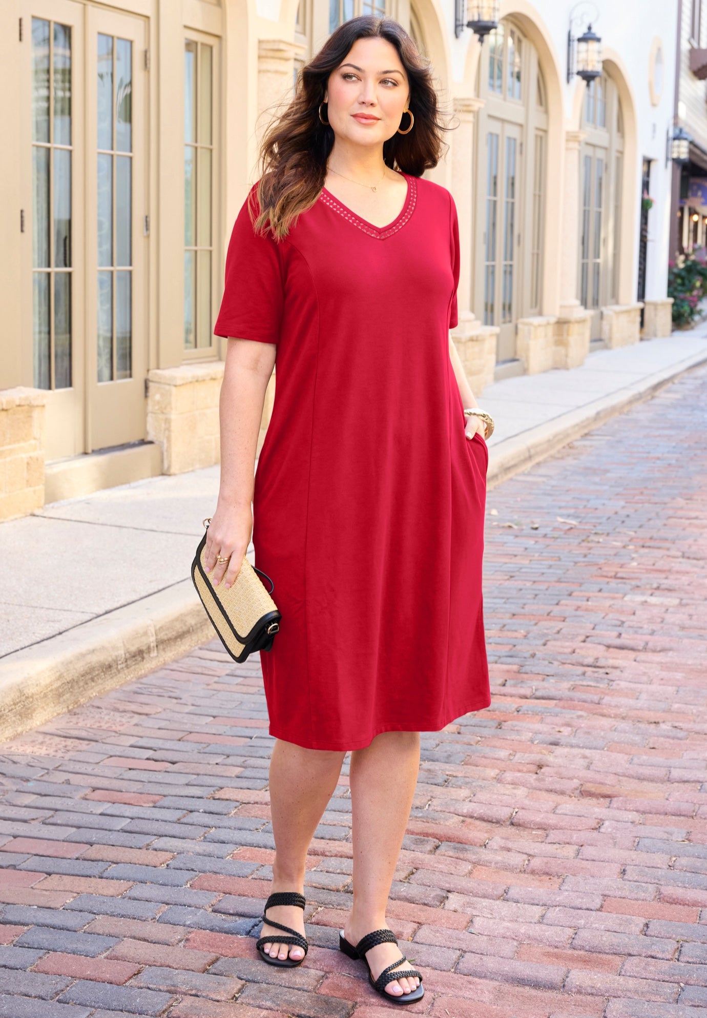 Suprema&reg; Crochet-Detail T-Shirt Dress image number 0