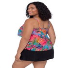 Ronnie Two Tier Ruffle Tankini Plus Swimsuit Top image number null