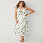 Sleeveless A-line Long Midi Dress With Flower Pin image number null