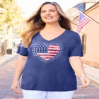 Slub Knit V-Neck Americana Tee image number null