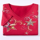 Slub Knit V-Neck Americana Tee image number null