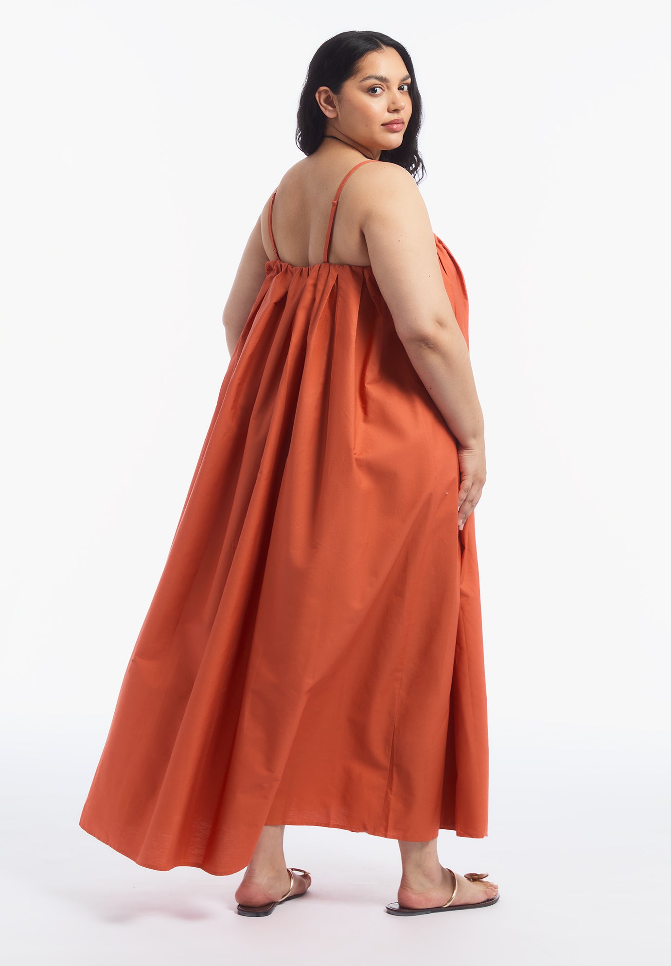 Pleated Poplin Maxi Dress image number 1