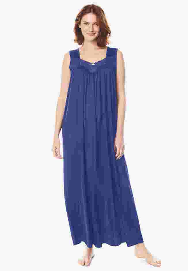 Long Tricot Knit Nightgown image number 0