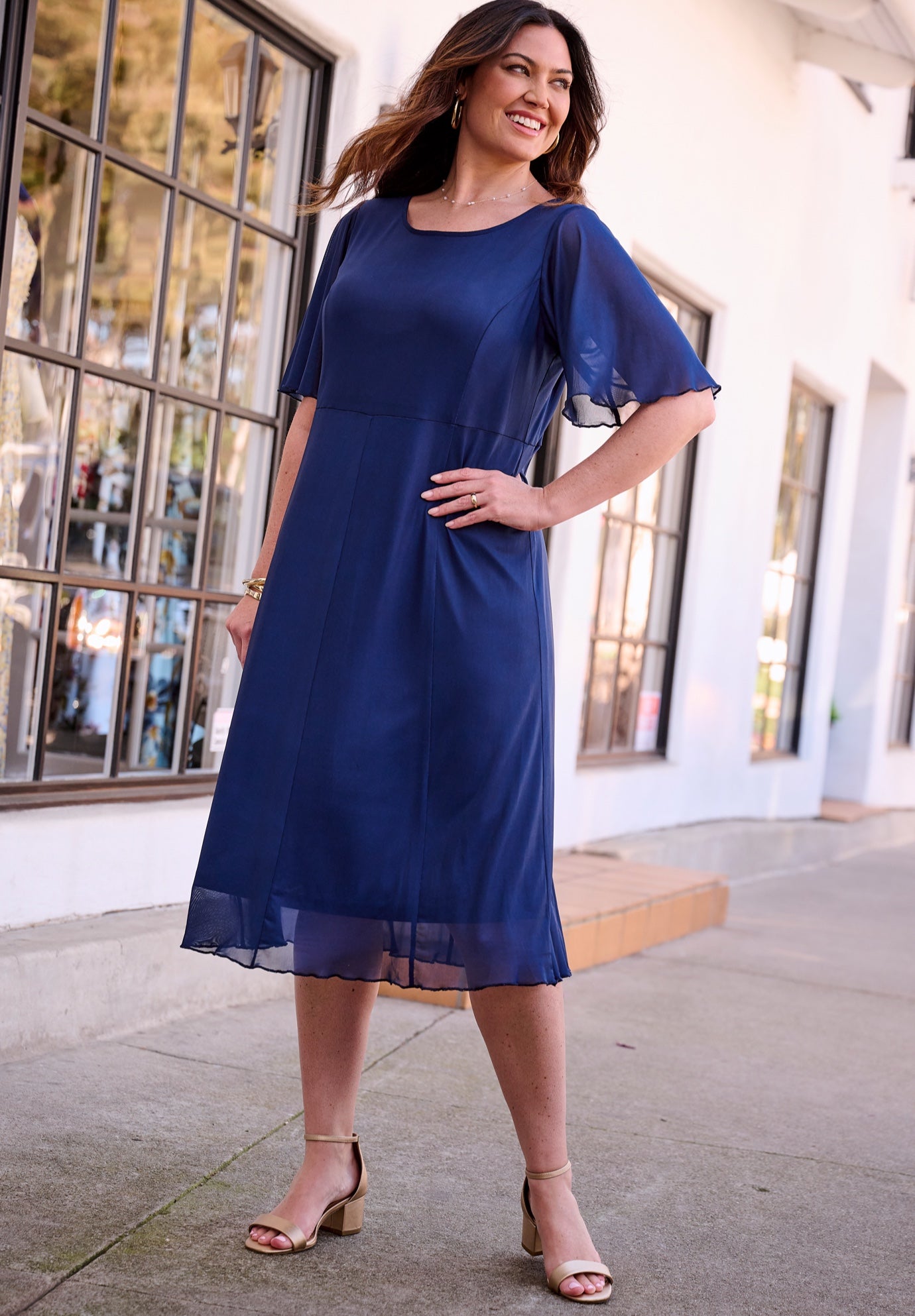 Bryn Reversible Mesh Midi Dress image number 1