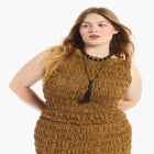 Sleeveless Smocked Lace Knit Top image number 4