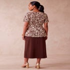 Stretch Knit Crepe Belted Skirt Set image number 1