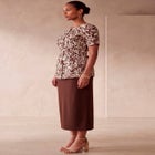 Stretch Knit Crepe Belted Skirt Set image number 2