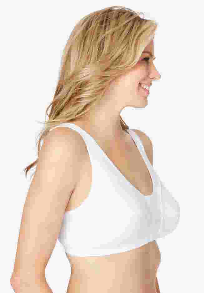 Cotton Front-Close Wireless Bra image number 1