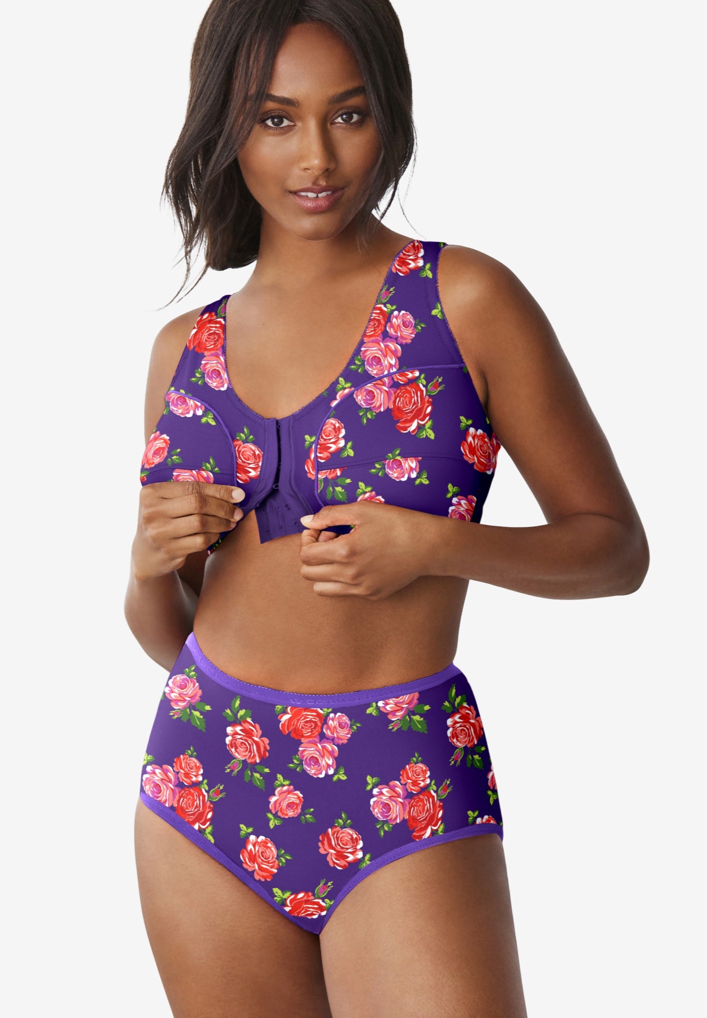 Cotton Front-Close Wireless Bra image number 0