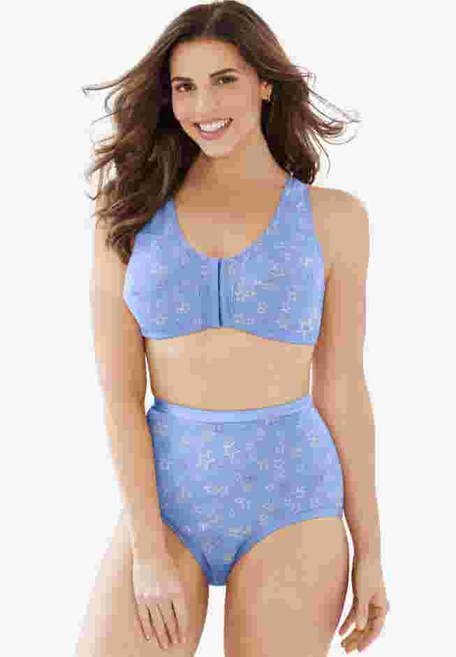 Cotton Front-Close Wireless Bra image number 8