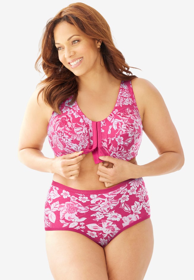 Cotton Front-Close Wireless Bra image number 10