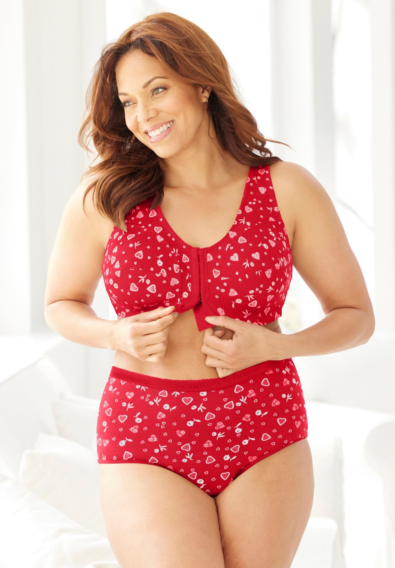 Cotton Front-Close Wireless Bra image number 0