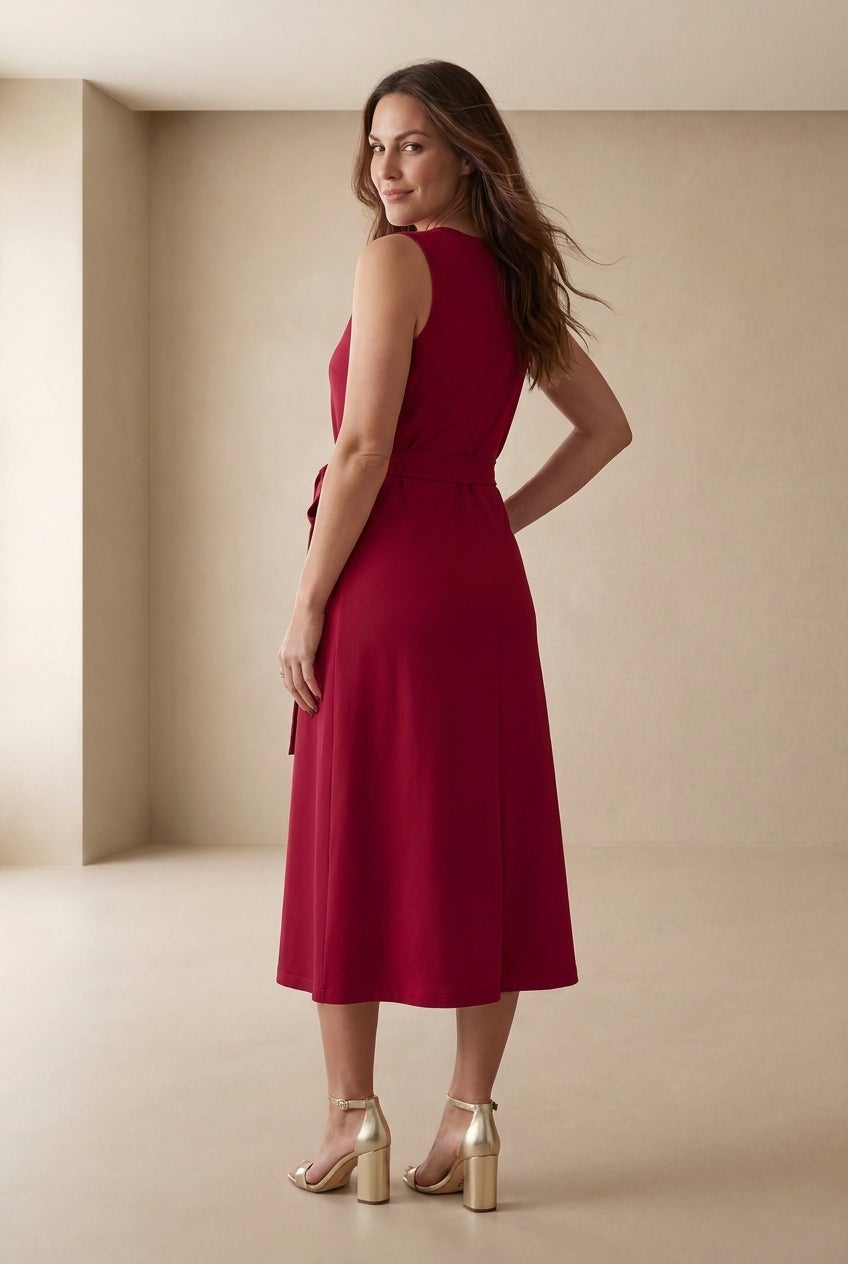 Tie-Front Wrap-Detail Sweater Dress image number 2