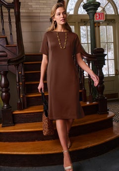 Perfect Ease Short-Sleeve Shift Dress