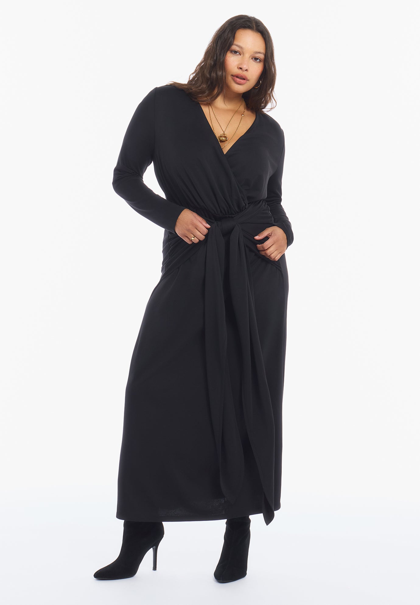 Tie-Waist Knit Maxi Dress image number 0