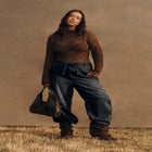 Dramatic Drawstring Barrel Jean image number null