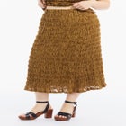 Smocked Lace Knit Midi Skirt image number 2