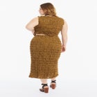 Smocked Lace Knit Midi Skirt image number 3