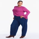 Fringe-Trim Boucle Cropped Sweater image number 1
