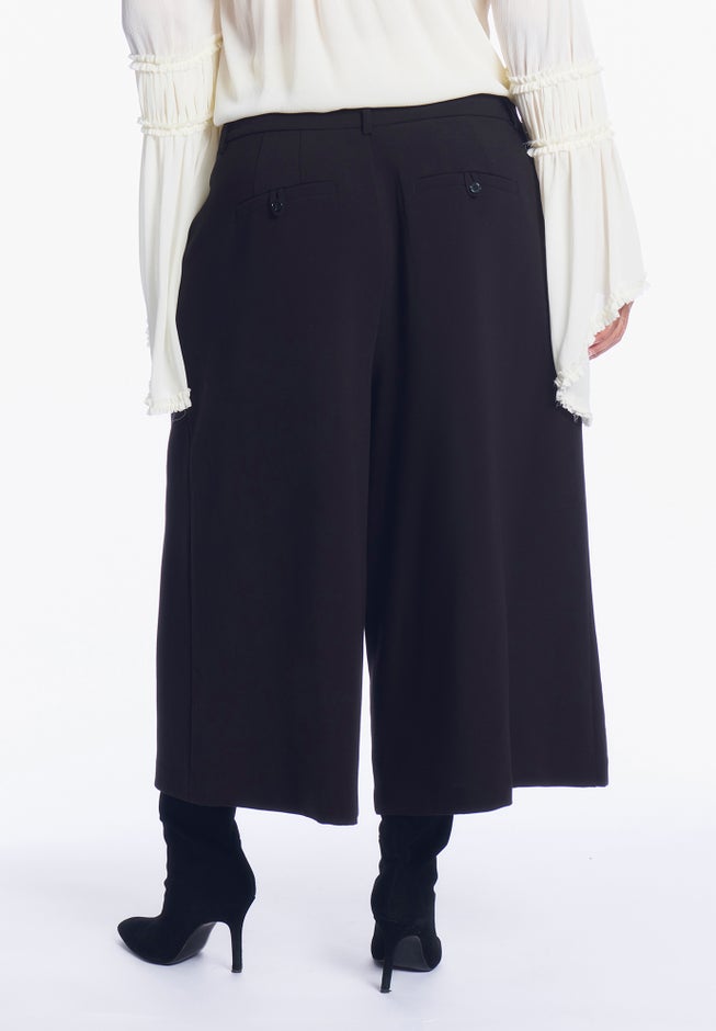 Pleated Wide-Leg Culottes image number 1