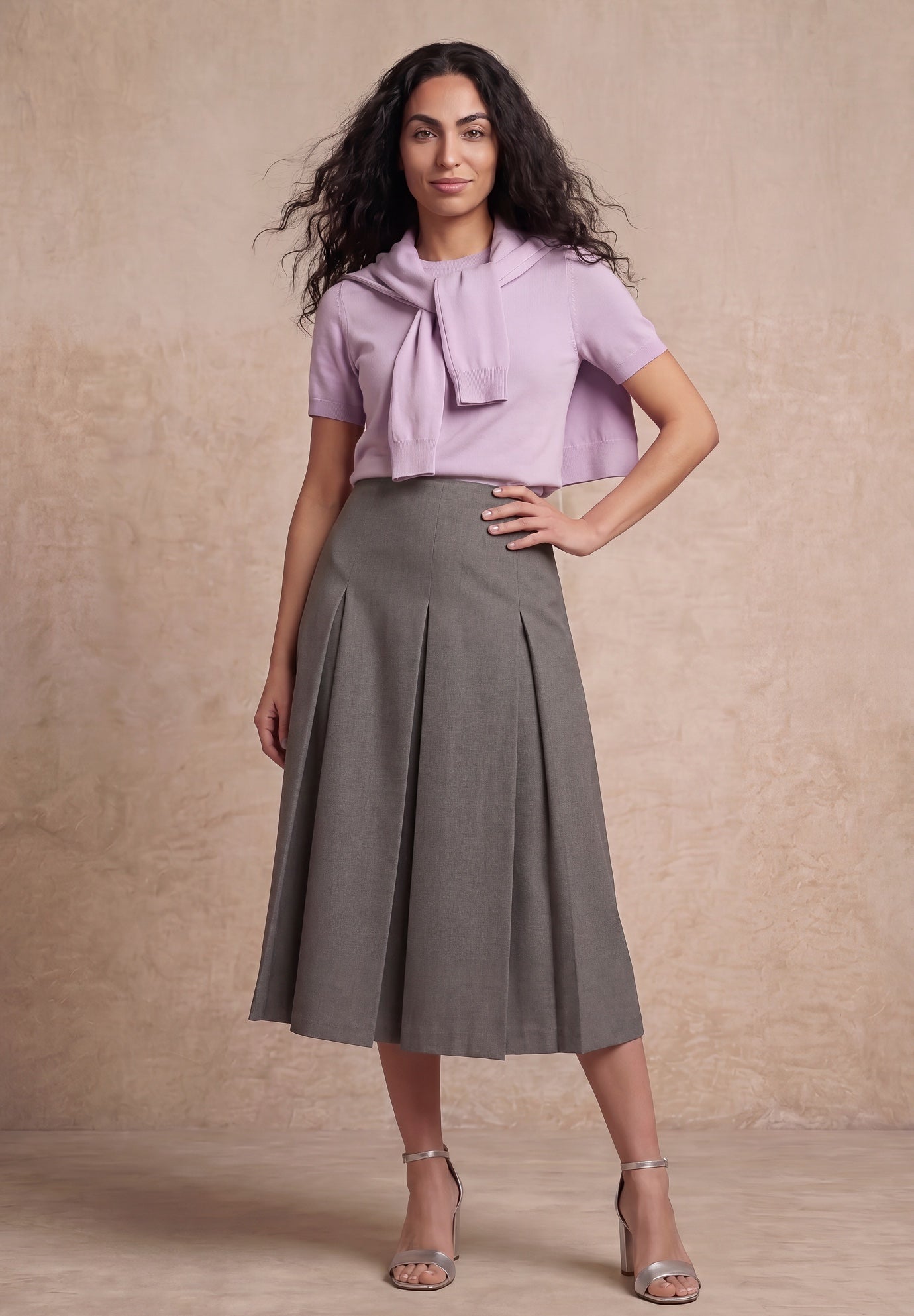 Pleated A-Line Skirt image number 0