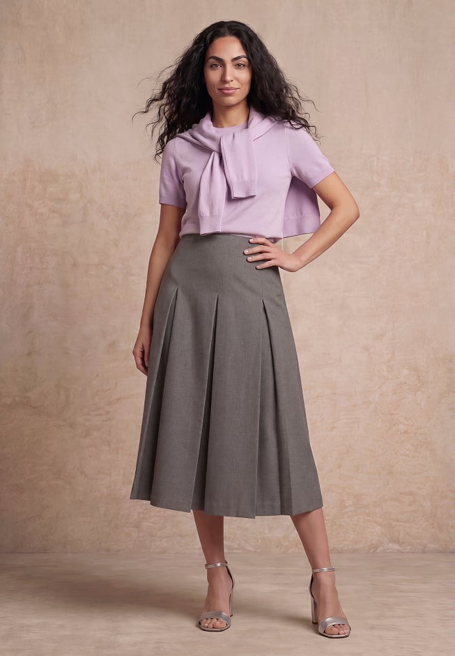Pleated A-Line Skirt image number 3