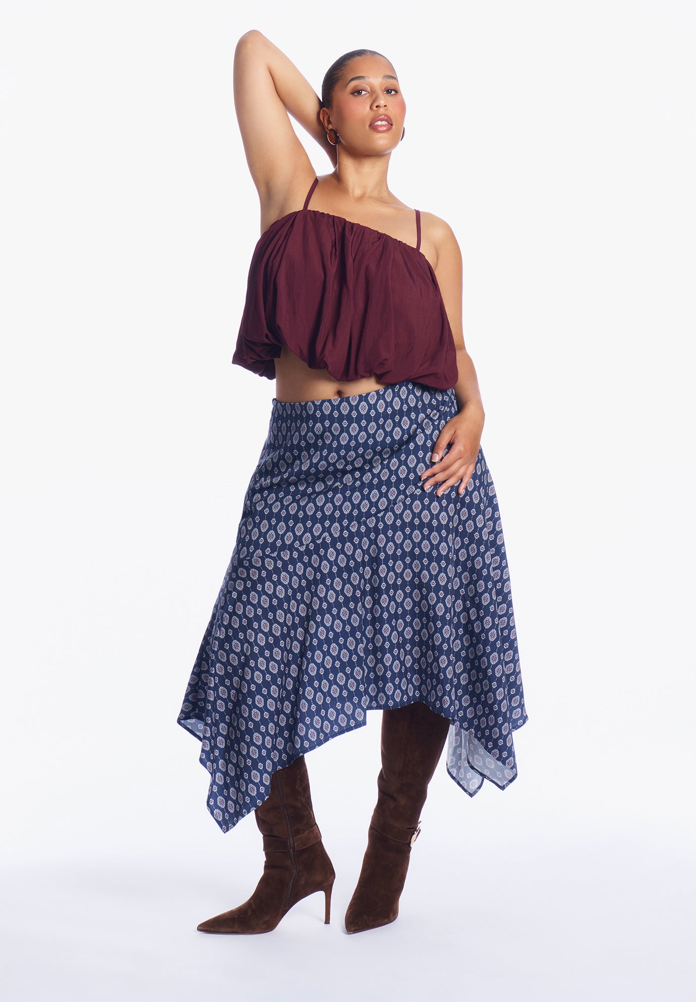 Asymmetric Printed Skirt image number 0