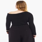 Asymmetric Collar Sweater Top image number 2