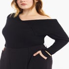 Asymmetric Collar Sweater Top image number 3