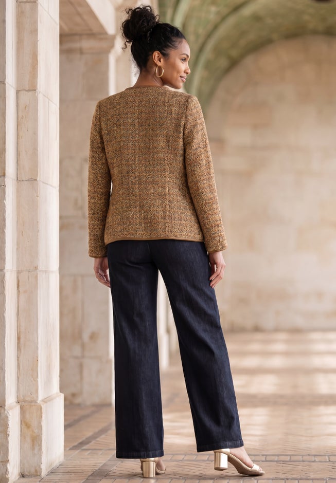 Tweed Jacket with Leather-Trim image number 2