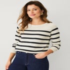 Fine Knit Boatneck Pullover Sweater image number 0