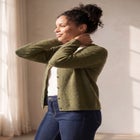 Crew Neck Boxy Button-front Cardigan image number 2