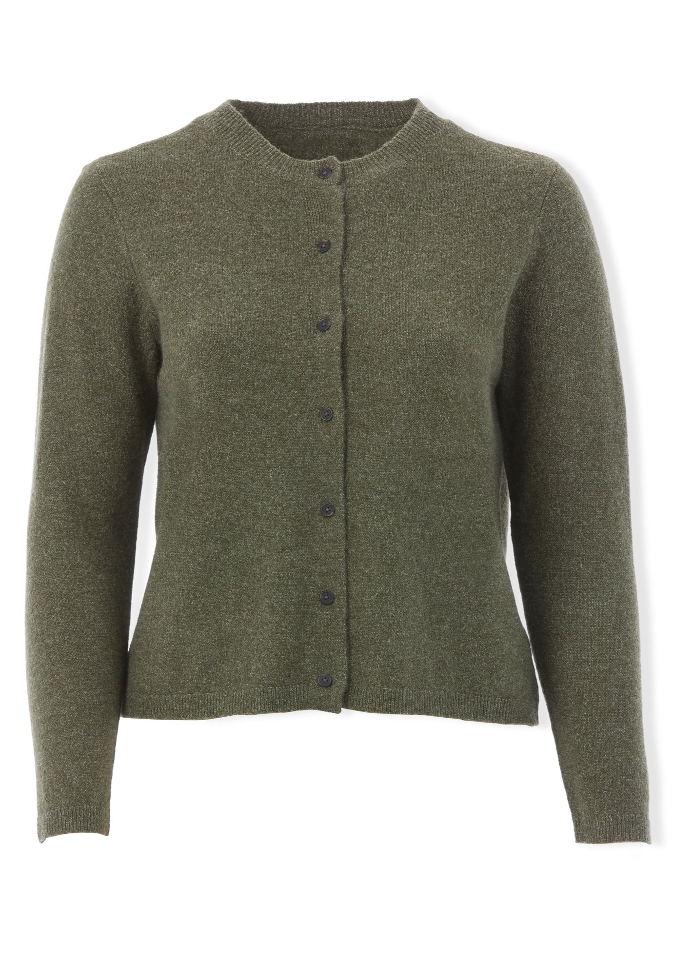 Crew Neck Boxy Button-front Cardigan image number 3