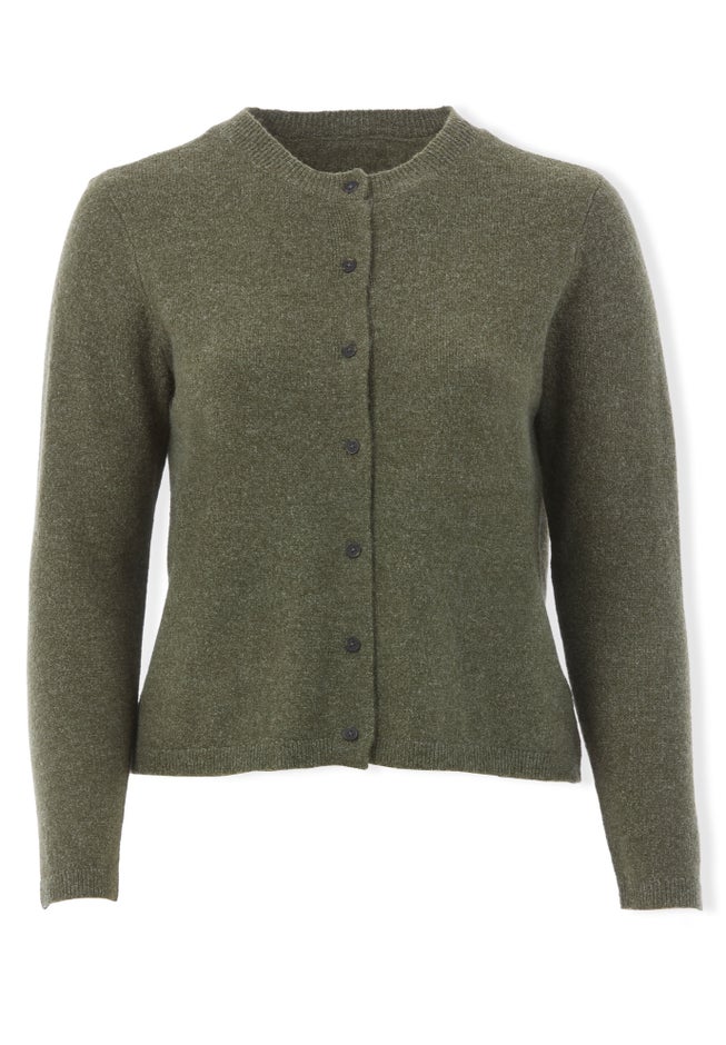 Crew Neck Boxy Button-front Cardigan image number 3